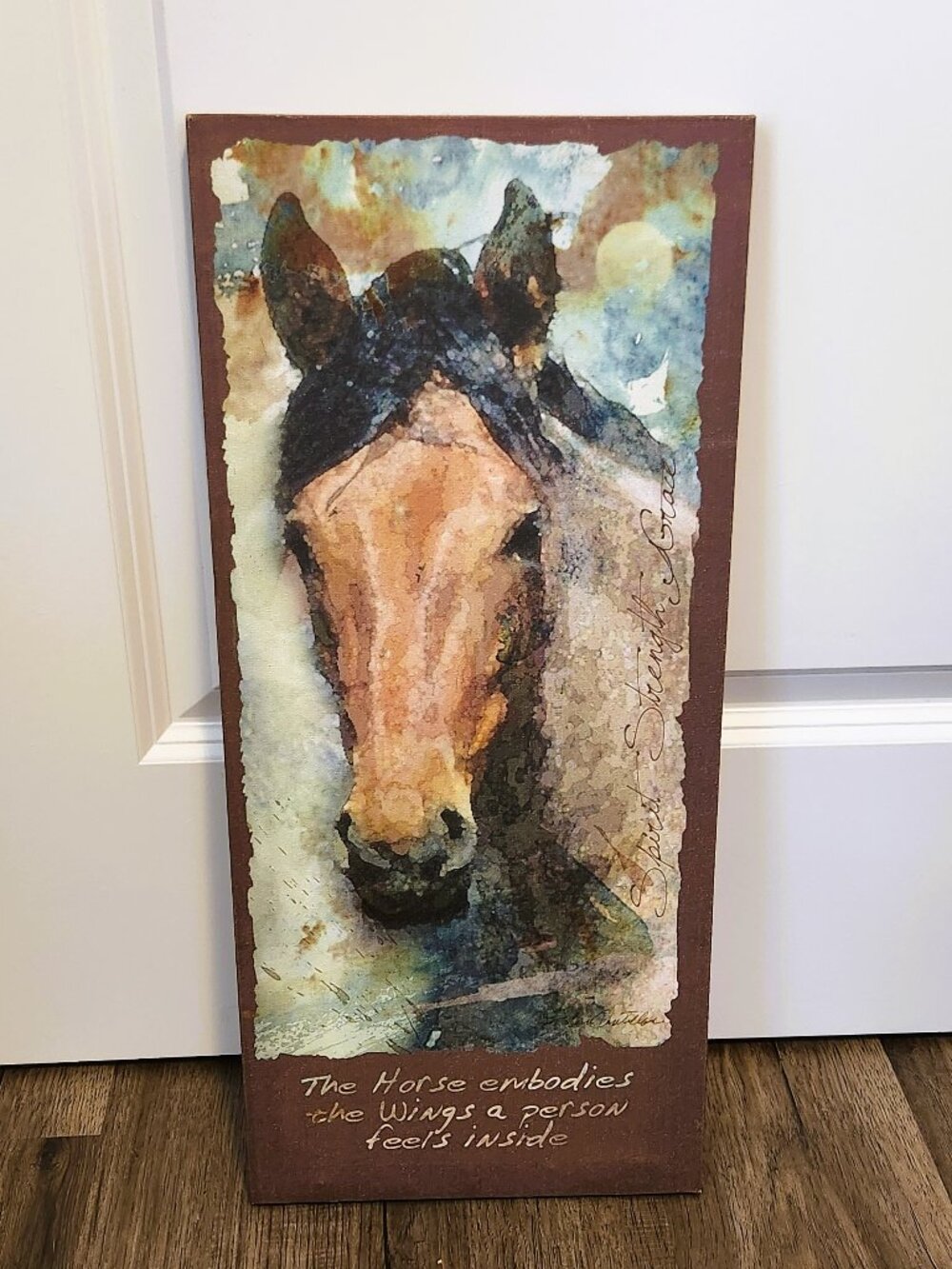 Horse Canvas Wall Art Spirit Strength Grace Western Equestrian Decor 21"